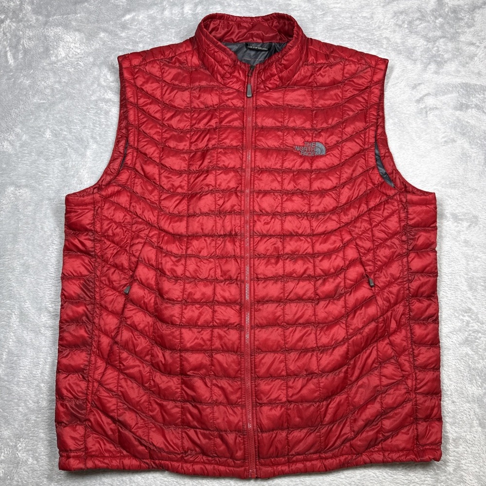 The North Face Thermoball‎ Vest Jacket Men XL Red Lightweight Puffer
